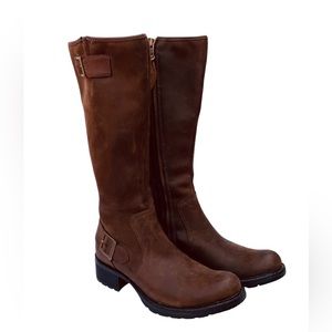 Timberland Brown Leather Tall Riding Boot Side Zip Women's 6.5